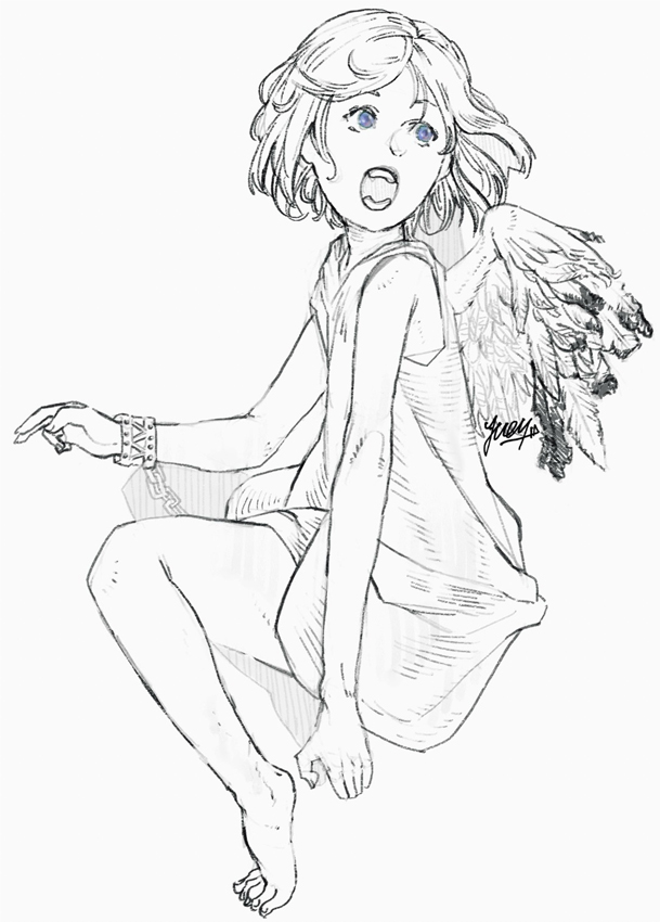 空の呼声。
有翼の少女。